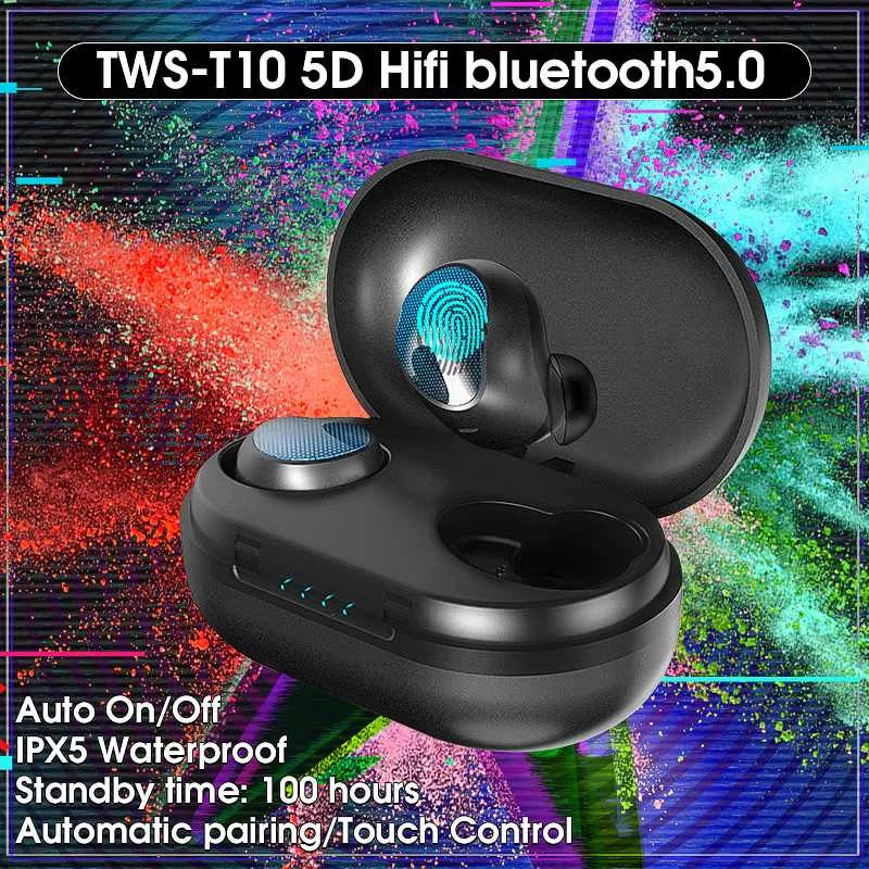 

bluetooth V5.0 TWS Wireless Earphone Stereo Earbuds Waterproof Headset Sport Earphone with Charging Box for Phone