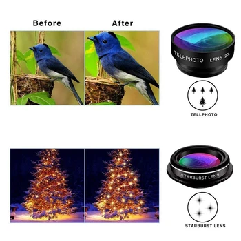 

Phone Camera Lens, 9 In 1 Phone Lens Kit For Iphone X Xs Max 8 7 Plus Samsung S10 S10E S9 S8