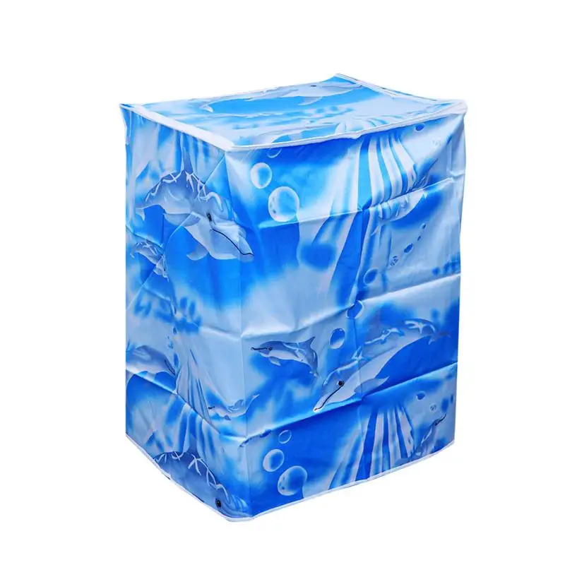 1 PC Washing Machine Cover Dustproof Polyester Satin Cloth Floral
