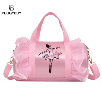

Pink Child Ballet Lace Bags Womens Ballet Sports Yoga Dance Gymnastic Bag Rucksack Embroidered Gym Bags for Child Girls