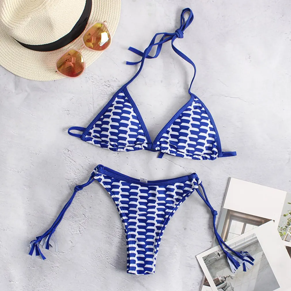 

YRL2019-K016 Bikinis Set Fashionable Solid Color Female Ladies Summer Beach Bandage Swimwear Swimming Suit Bathing Suit
