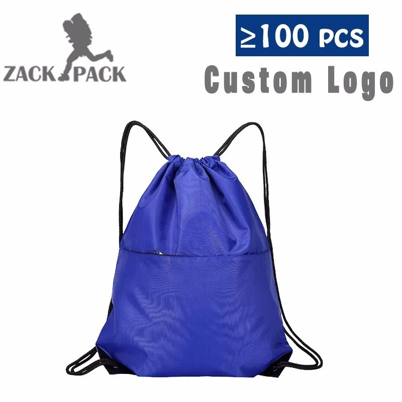 Drawstring Bag Custom Logo Simple Cotton Pouch Training Canvas Backpack  Waterproof Sack Mochila Knapsack Bag