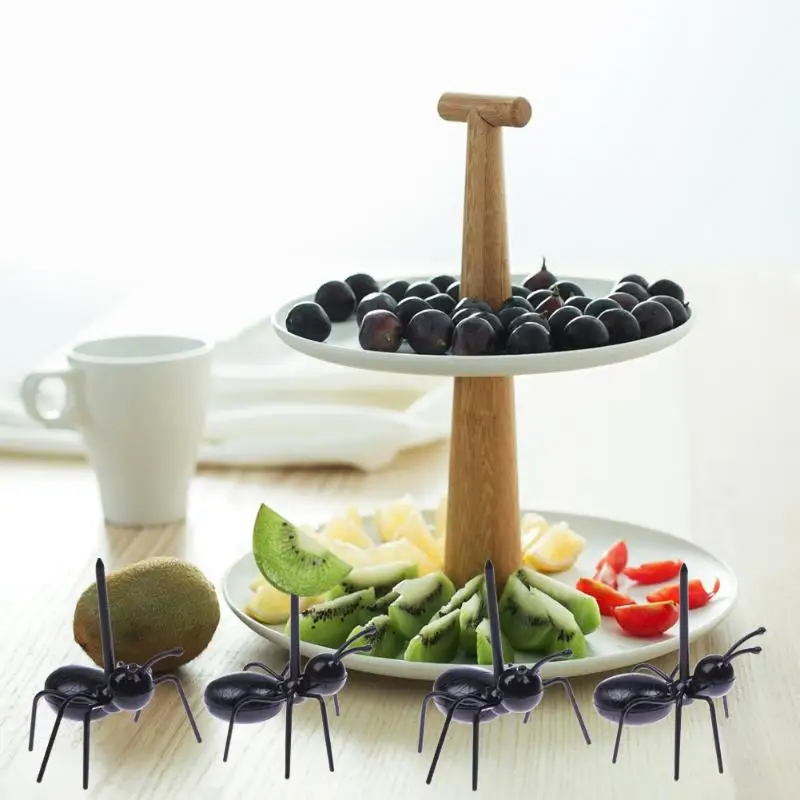 

12pcs Kitchen Ant Shape Fruit Fork Reusable Children Cake Snack Dessert Pick For Dinner Fruit Forks Home Party Decor Accessories