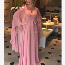 YNQNFS шифоновые платья длинный плащ/плащ рукава платье Vestido торжественное платье мать невесты MD358