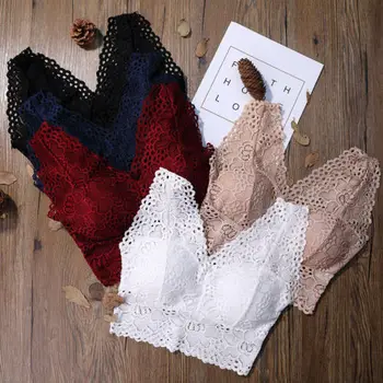 

Meihuida 2019 Women Tube Tops Lace Padded Bra Crop Tops Bustier Bralette Corset
