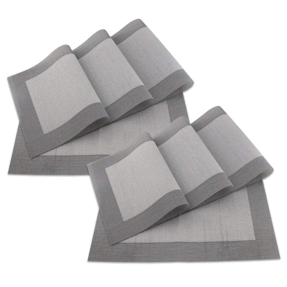 

Design Set of 8 Placemats 45 x 30 CM PVC Weaves Gray