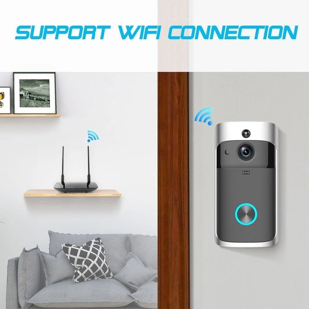 

2-way Audio Wireless WiFi Video Doorbell Smartphone Remote CameraHome Security Rainproof