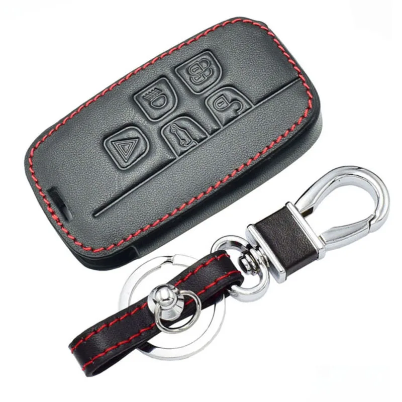 

Car Key Cover Leather Key Chain Holder Case For Land Rover Jaguar Fit Portable
