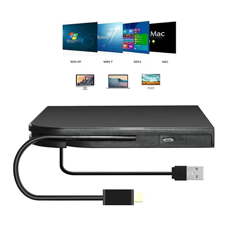 

New Type-C External USB 3.0 High Speed CD DVD ROM Player Optical Drive DVD RW Burner Reader Writer Recorder for Laptop Computer