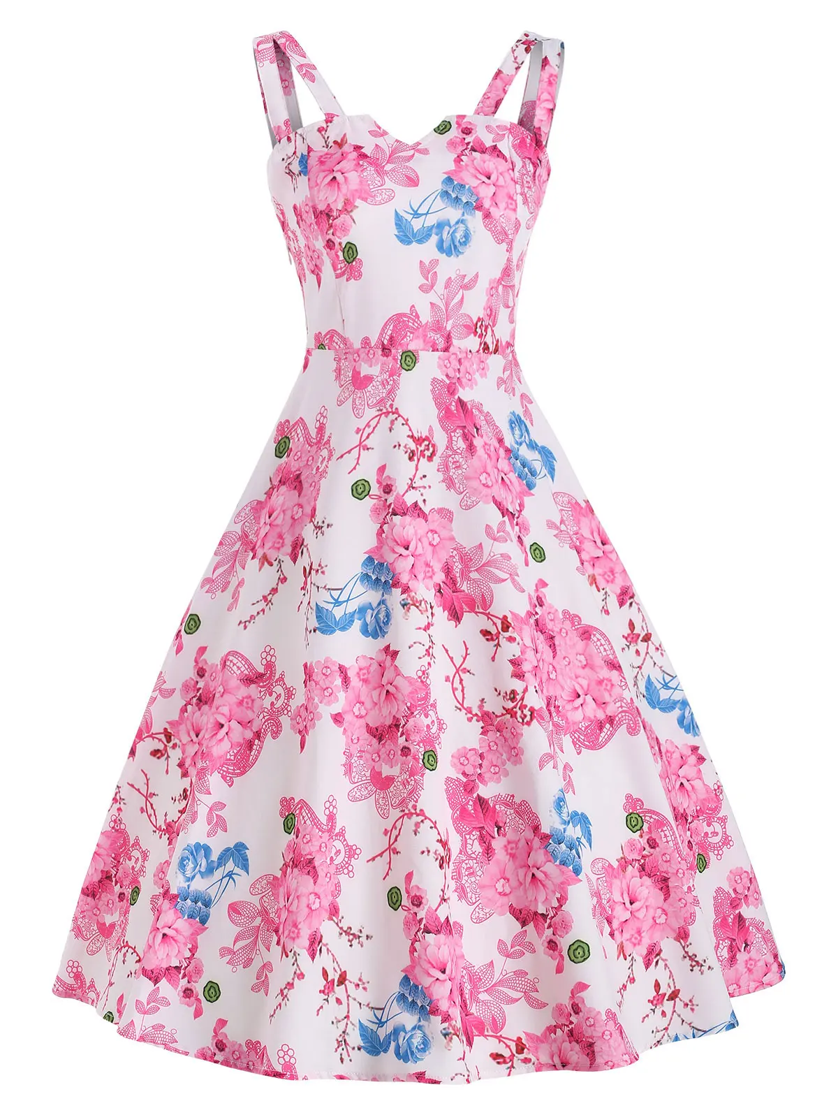 Sleeveless Vintage Floral Dress Sleeveless Vintage Floral Dress