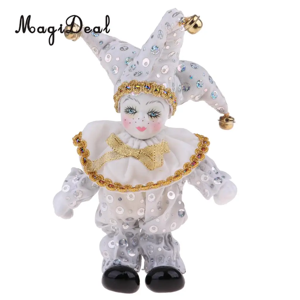

Adorable Victorian Porcelain Dolls Baby Angel Model Triangel Doll Harlequin Clown Doll Toys Birthday Festival Gifts Crafts White