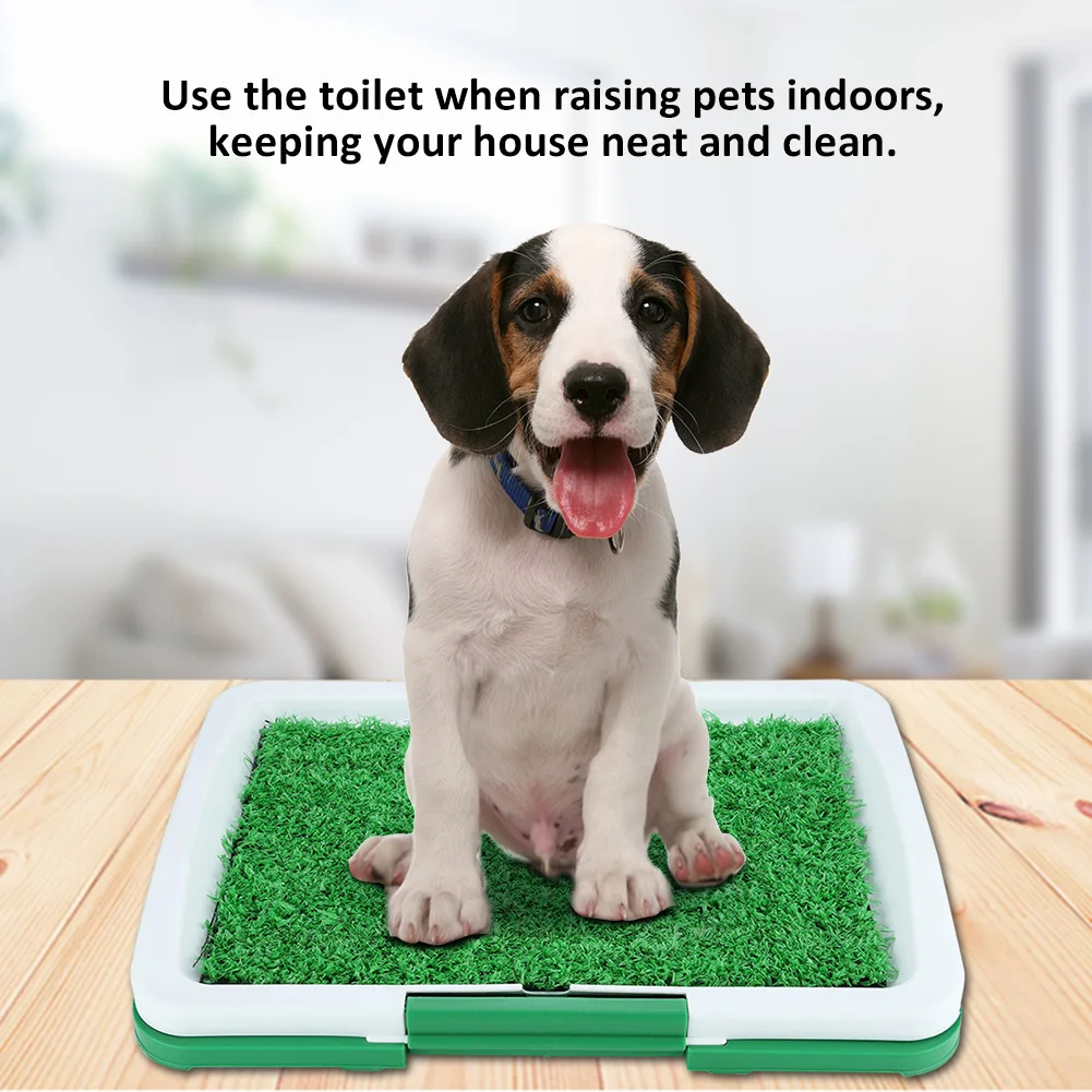 1 Pc Dog Pet Potty Plastic training tray Toilet Mat Grass Pad with Mesh+Collection Tray Home Indoor Restroom Toilet Pee Training