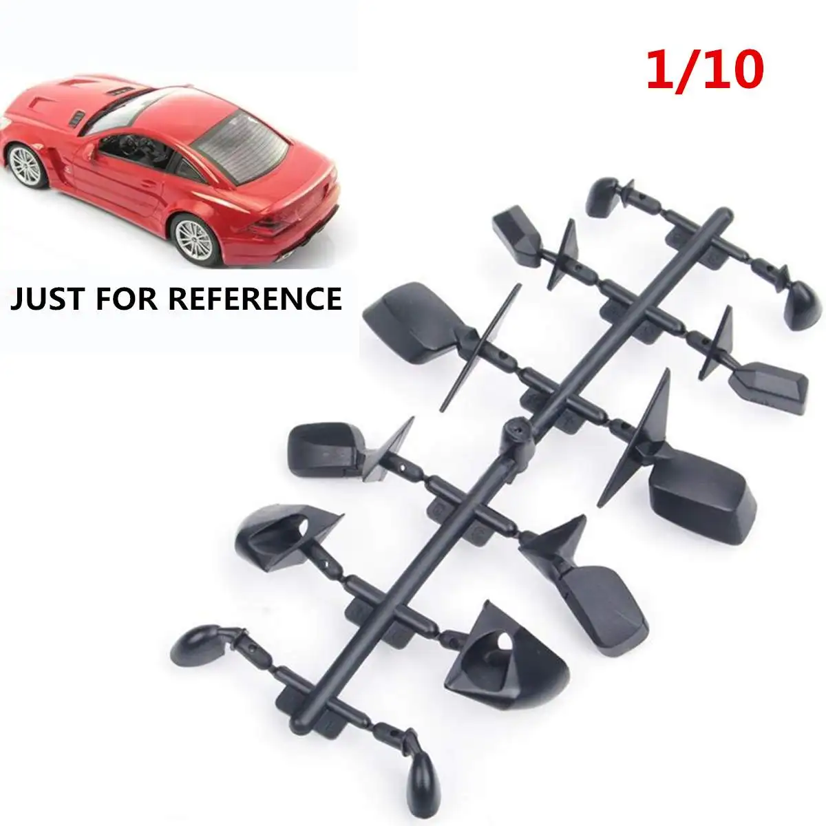 6 mirror rear view set HSP 00369BK black bodyshell body side rear mirror set fit for 1:10 RC on road car assembly parts|Parts & Accessories| - AliExpress