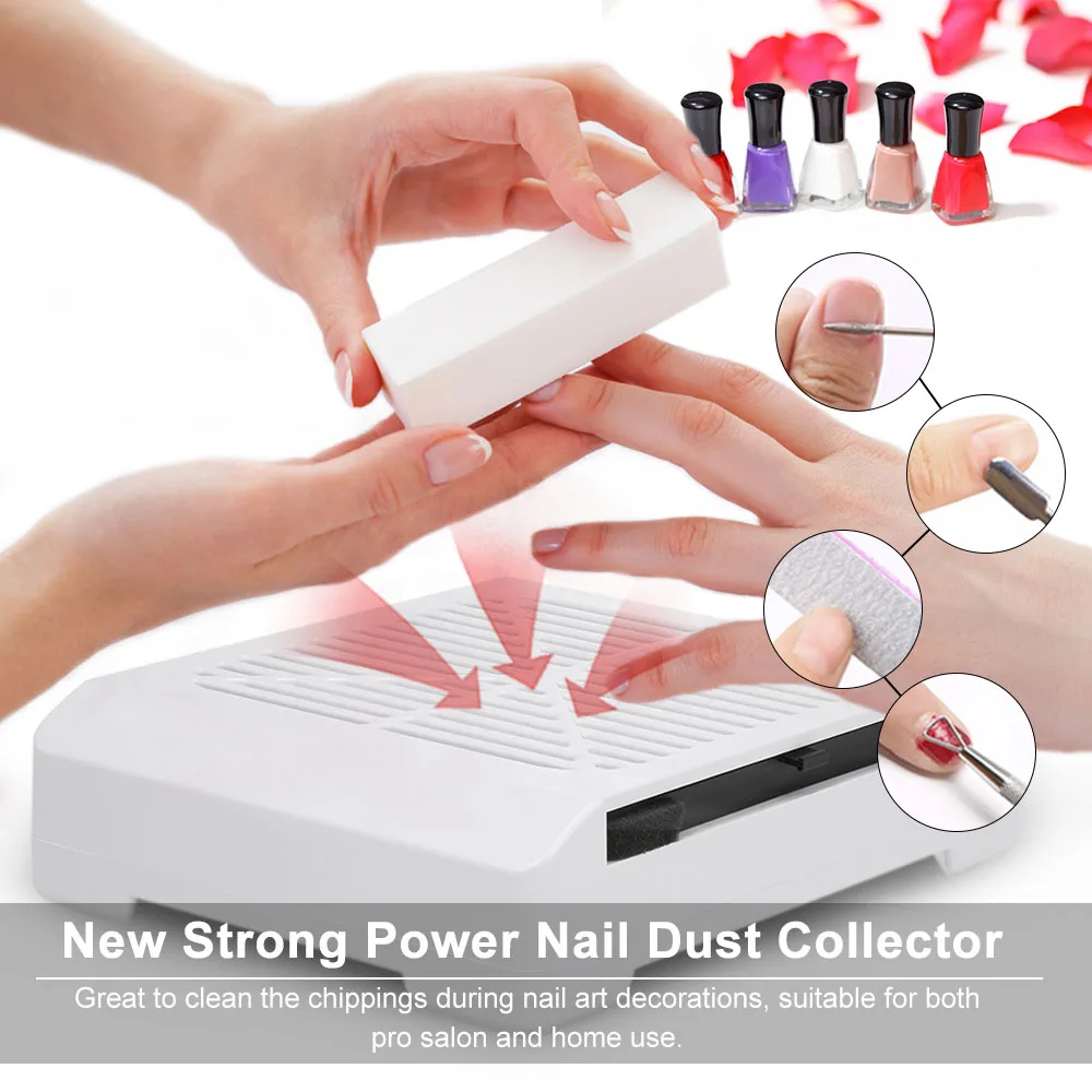 

36W New Strong Power Nail Dust Collector Nail Fan Art Salon Suction Dust Collector Machine Manicure Vacuum Cleaner Fan