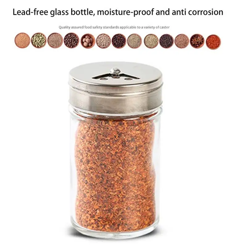 Storage Tank Solid Condiment Seal Jar Pepper Spice Shaker Glass Seasoning  Can