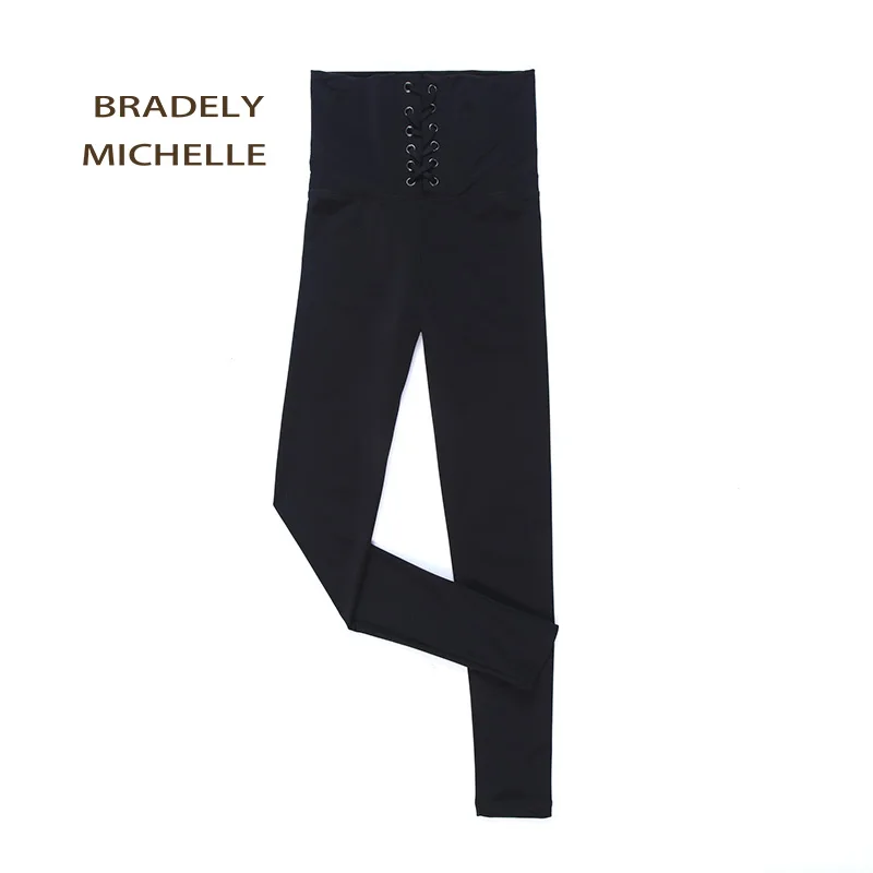 

Keep Slim sexy women cotton high waist bandage elasticity black fitness long leggings female