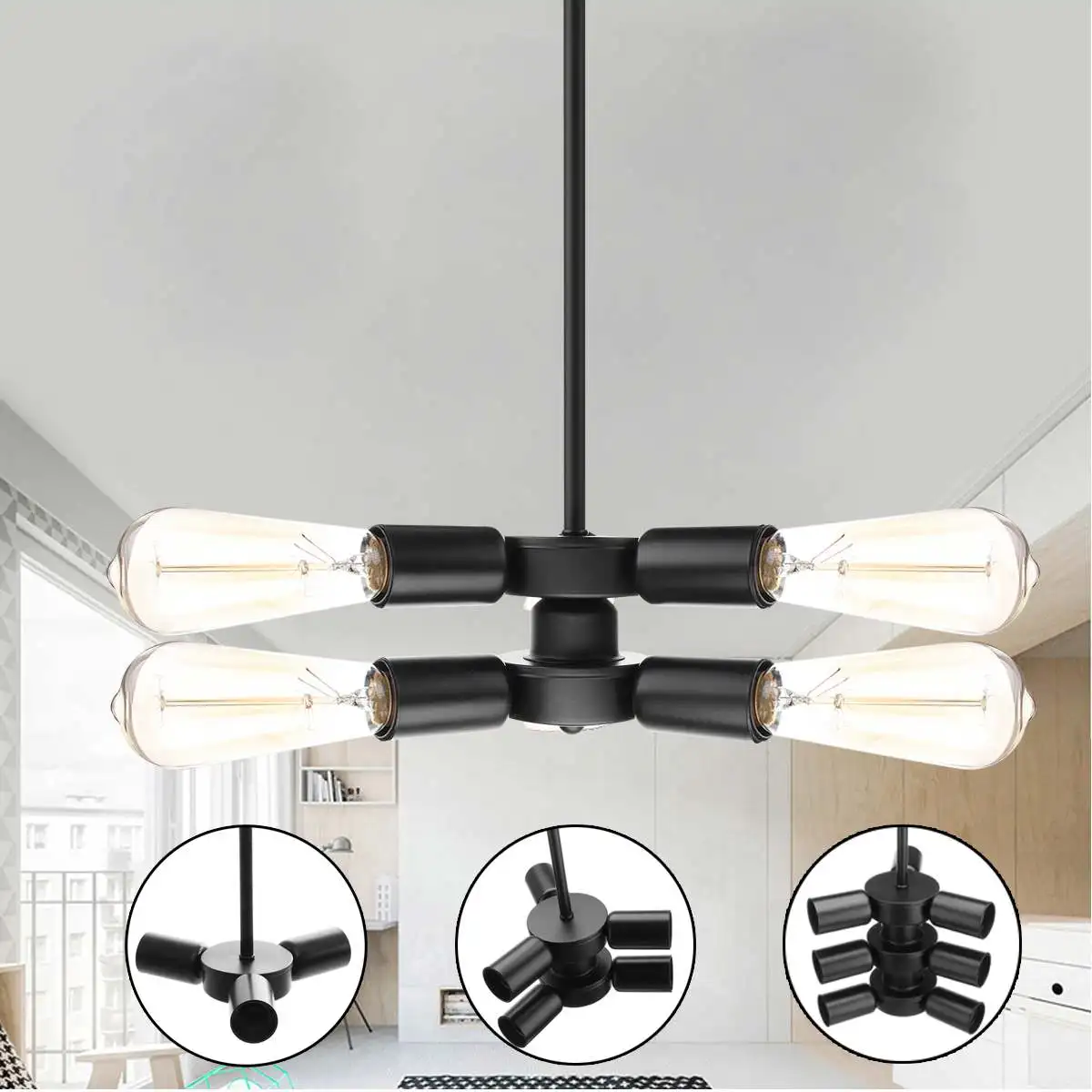 

3/6/9 Heads Led Lamp Chandelier Lighting Frame Light Handing Holders Indoor Living Room Hotel Restaurant Chandeliers