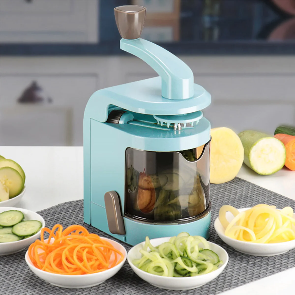 

Vegetable Spiralizer Adjustable Blades Veggie Pasta & Spaghetti Salad Spiral Slicer Potato Zucchini Noodle Maker