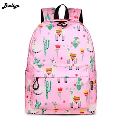 С принтом Животных Альпака Фламинго мода рюкзак для женщин водонепроницаемые Рюкзаки для ноутбуков Дамы Студенты Школа Книга сумка сумки