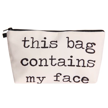 

This Bag Contains My Face 3D Printed Cosmetic Bags Multifunction for Travel
