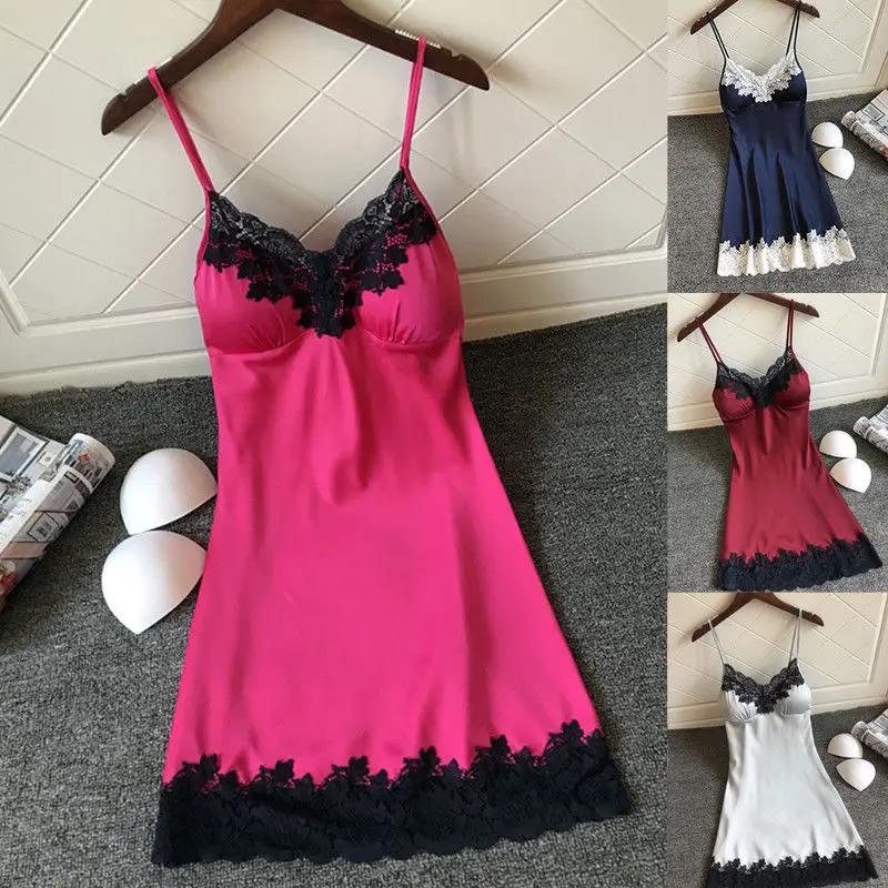 

2019 Newest Hot Sexy Lingerie Women Silk Robe Dress Babydoll Nightdress Nightgown Sleepwear