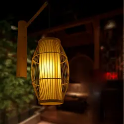 Сентябрь Юго-Восточной Азии японский бамбукового дерева ручной работы огни E26/27x1 (Бесплатная светодиодный лампы) настенный светильник