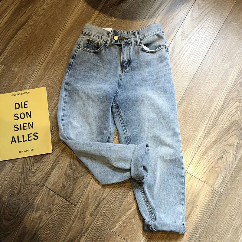 Mooirue Spring Summer Women Mom Jeans Highwaist Denim Pant Woman Harajuku Korean Thin Long Wide Leg 2019 Woman Bottom