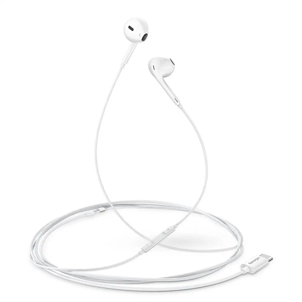 

Wired Control Type-C Earphone Concealed Noise Reduction HD Sound Quality With Microphone Suitable For USAMS Flat Earphones