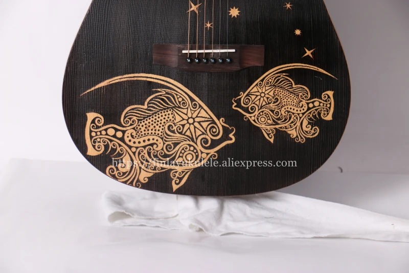 Finlay 41 &quotэлектрогитара Массив ели Top/Rosewood Body резьба по дереву гитары фарфор с