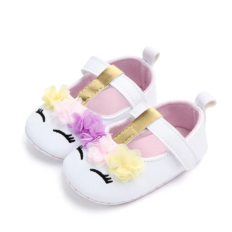 

New Toddler Newborn Baby Girls Lace Floral Cartoon Crib Shoes Soft Sole Pram Anti-slip Casual Cute