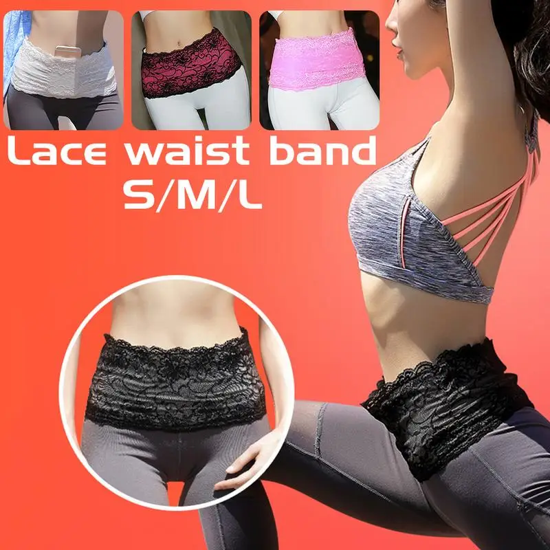

Women Lace Waist Bag Pocket Stretch Money Phone Holder Fanny Hip Pack Portable Outdoor Sport Non-Slip Waist Packs