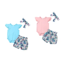Новые поступления для маленьких девочек летние наряд русалки одежда новорожденных детские топы ползунки+ шорты 3 шт. комплект