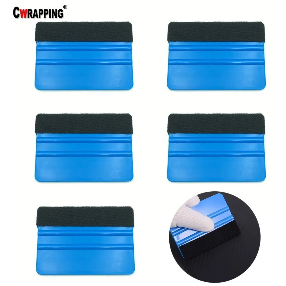 

5/10PCS Car Vinyl Film Wrapping Tools Blue Scratch-less Wool Scraper Squeegee For Car Styling Auto Decals Stickers Accessories