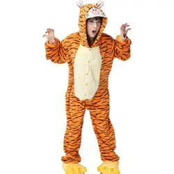 Милые осенние и зимние фланелевые Мультяшные животные onesies Tigger пижамы для женщин взрослых с длинным рукавом пижамные комплекты