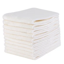 10 шт 4 слоя Бамбуковые Вставки Многоразовые моющиеся дышащие вкладыши для детских тканевых подгузников Подгузники