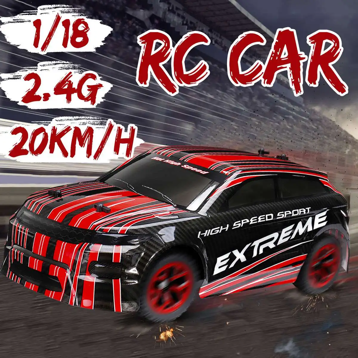 

1/18 RC Truck 2.4G High Speed Off-Road Remote Control Drift Racing Car Crawler Full Functions Plastic+Electronic component