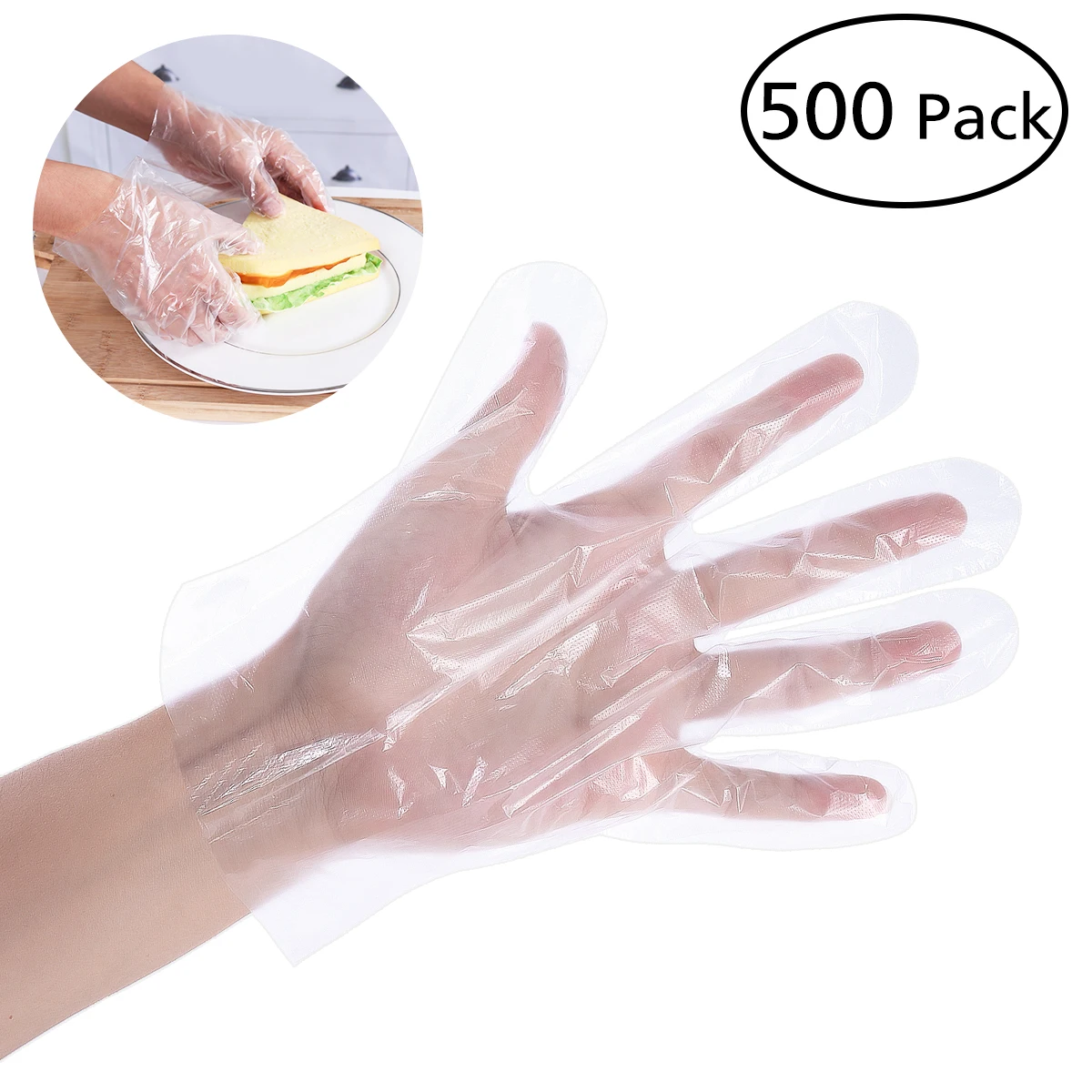 500 шт PE одноразовая пища обслуживание полиэтиленовые перчатки для дома для кухни, ресторана, приготовления еды промышленная медицинская Чистка