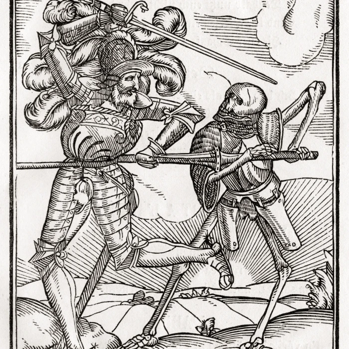 La Muerte Viene A El Caballero O Contar Xilografia Despues De Hans Holbein El Joven De Der Todten Tanz O El Baile De La Muerte De Pub Placas Y Senales Aliexpress