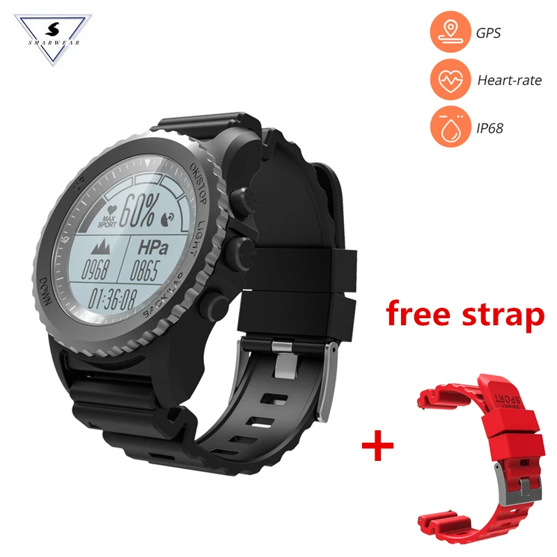 

S968 GPS Smart Watch IP68 Waterproof Heart Rate Sports Wristband Altitude Temperature Pedometer Bluetooth 4.0 Men's Smartwatch
