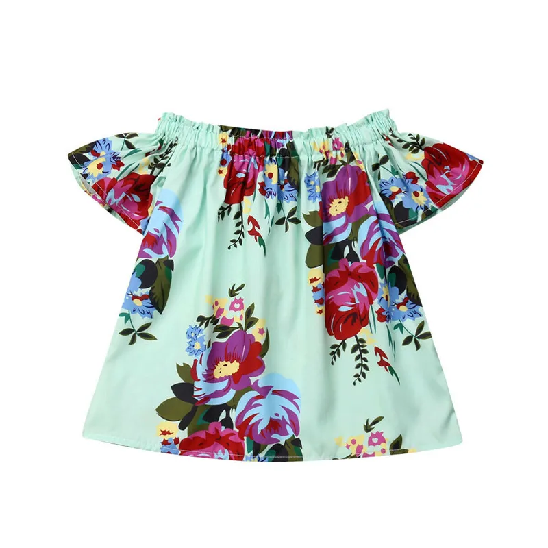 

Sweet Floral Dress Girl Kids Summer Toddler Girls Off Shoulder Princess Party Pageant Dresses Sundress
