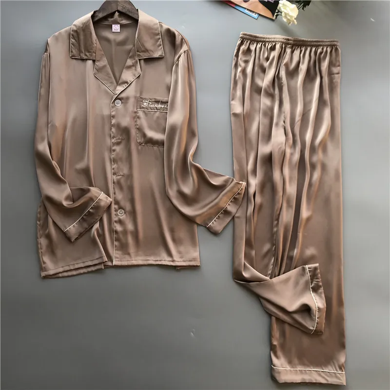 Men Pajamas Sets Spring Summer Sleepwear Pyjamas Silk Pijamas Men Elegant Nightwear Nightsuits Sleep Lounge Home Clothes