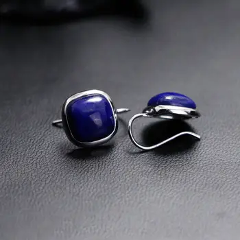 

J.Lee Fine 925 Sterling Silver Stud Earrings With Blue Lapis Lazuli
