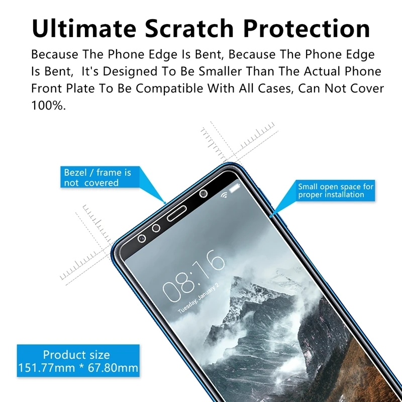 9H высококачественное закаленное стекло для Samsung Galaxy A7 2018 защита экрана 2.5D
