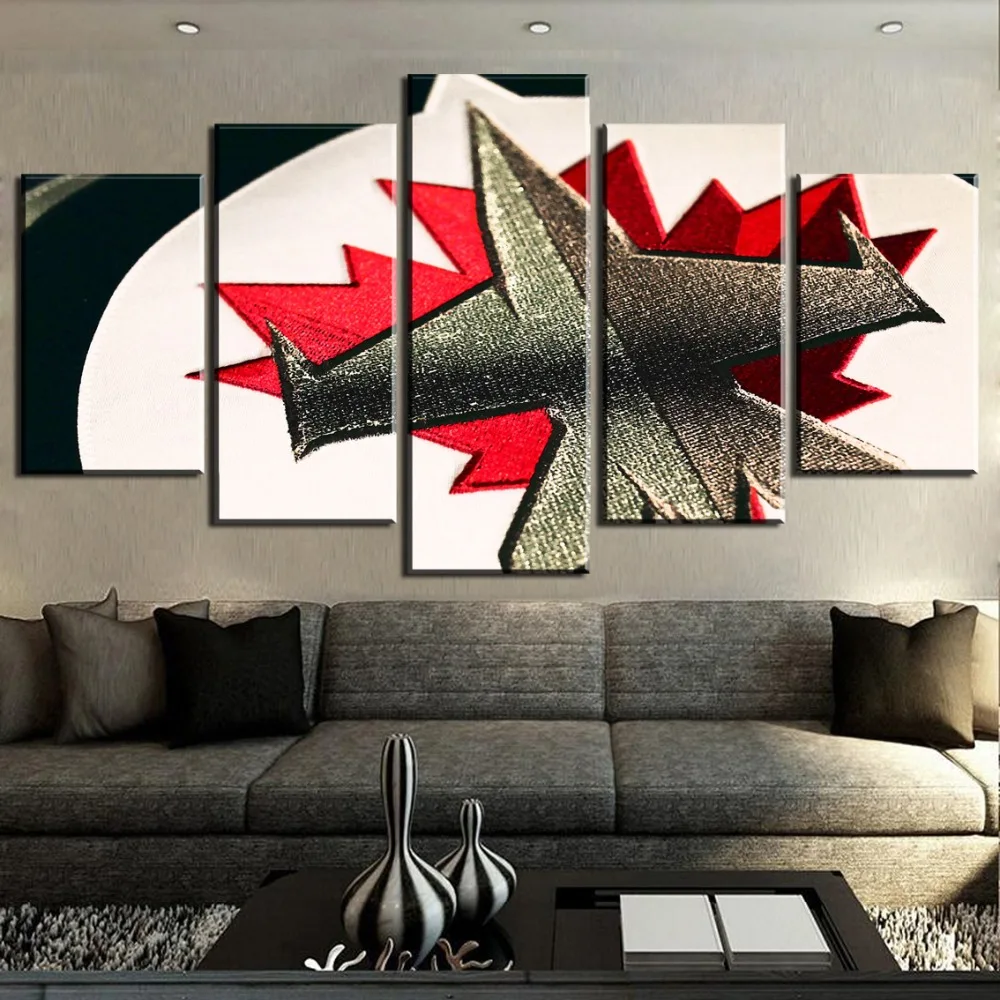 

New 5 Piece Ice Hockey Logo Sport Wall Picture Cuadros Decoracion Paintings on Canvas Wall Art for Home Decorations Wall Decor