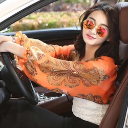 Summer Arm Warmers Outdoor Riding Beach Sunscreen Anti-UV Cuff Scarf Women Chiffon Print Silk Shawl Holiday Travel Arm Warmers Summer Arm Warmers Outdoor Riding Beach Sunscreen Anti-UV Cuff Scarf Women Chiffon Print Silk Shawl Holiday Travel Arm Warmers