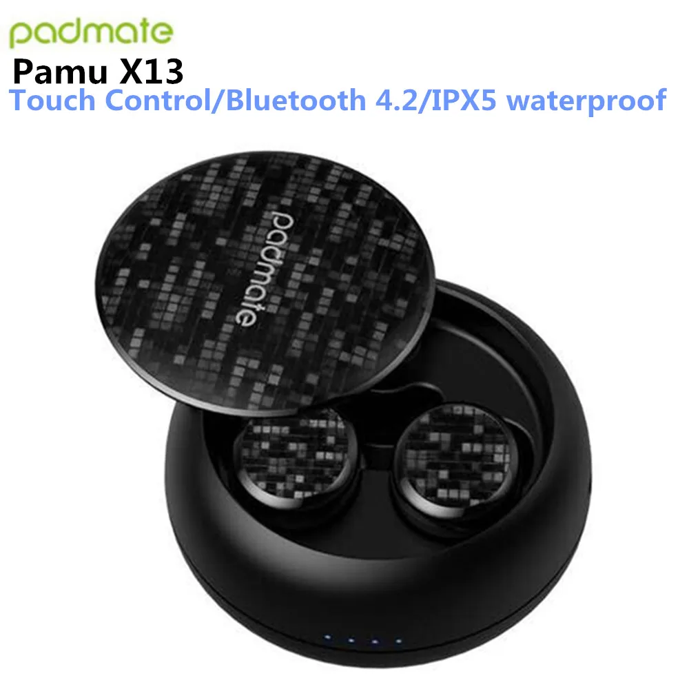 

Original Padmate Pamu X13 Bluetooth Wireless Earphone TWS Earbuds IPX5 waterproof with Microphone Touch Control BT 4.2 In-Ear