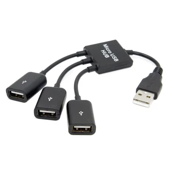 

10pcs/lot USB 2.0 to 3 Ports Hub Cable Bus power For Laptop Macbook Notebook PC & Mouse & Flash Disk