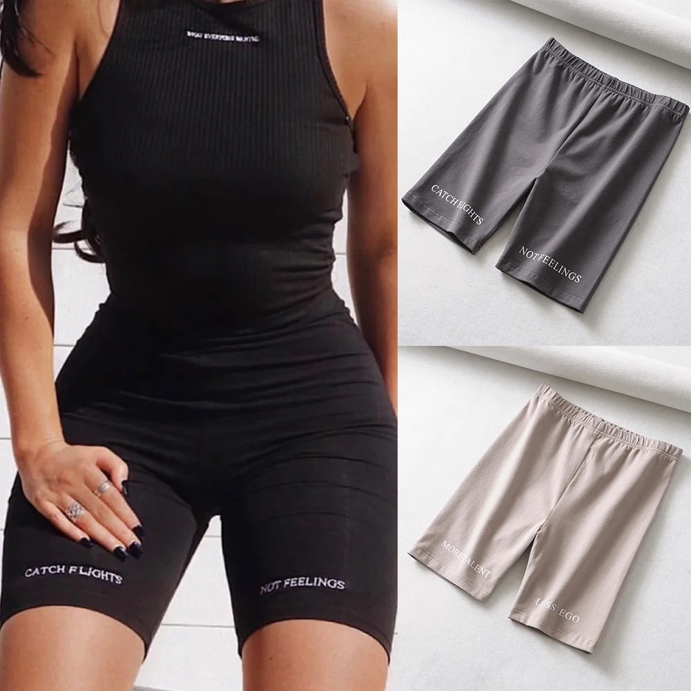

Women Lady Casual High Waist Short Trousers Sports Short Pants Letter Print Fitness Shorts Exercise Shorts For Girls Teenager