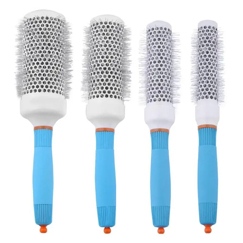 

4 Sizes Hair Brush Ceramic Iron Round Comb Dressing Salon Styling Comb Professional Hair Dressing Brushes