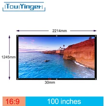 Touyinger 100 Pollici 16:9 Outdoor Semplice Schermo Portatile Da Viaggio Anteriore e Posteriore schermo di proiezione di Notte Super sottile schermo di proiezione